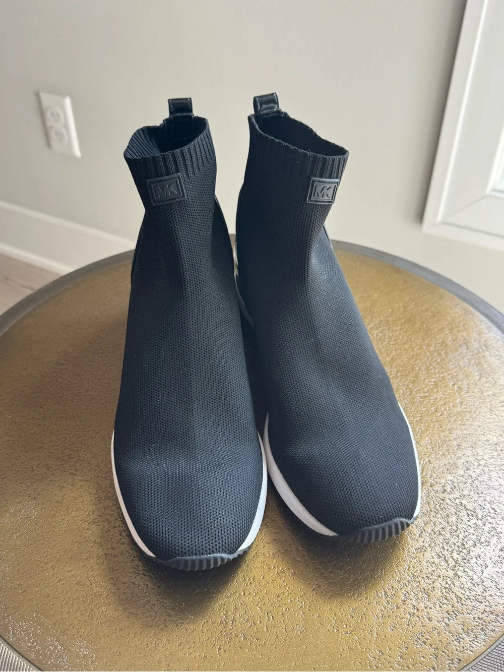 Michael Michael Kors Black Knit SkylerWedge Bootie Sock Sneaker. Women’s 11 M